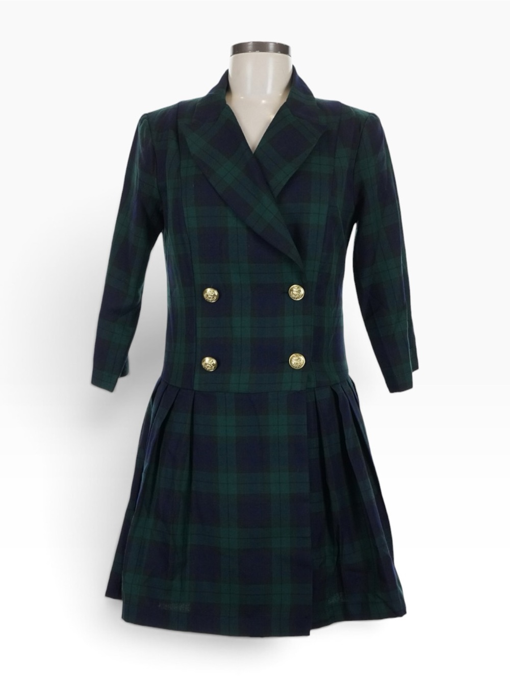 Alexia Admor Jacki Black Watch Plaid Blazer Mini Dress Gold Buttons Size 6 NWT